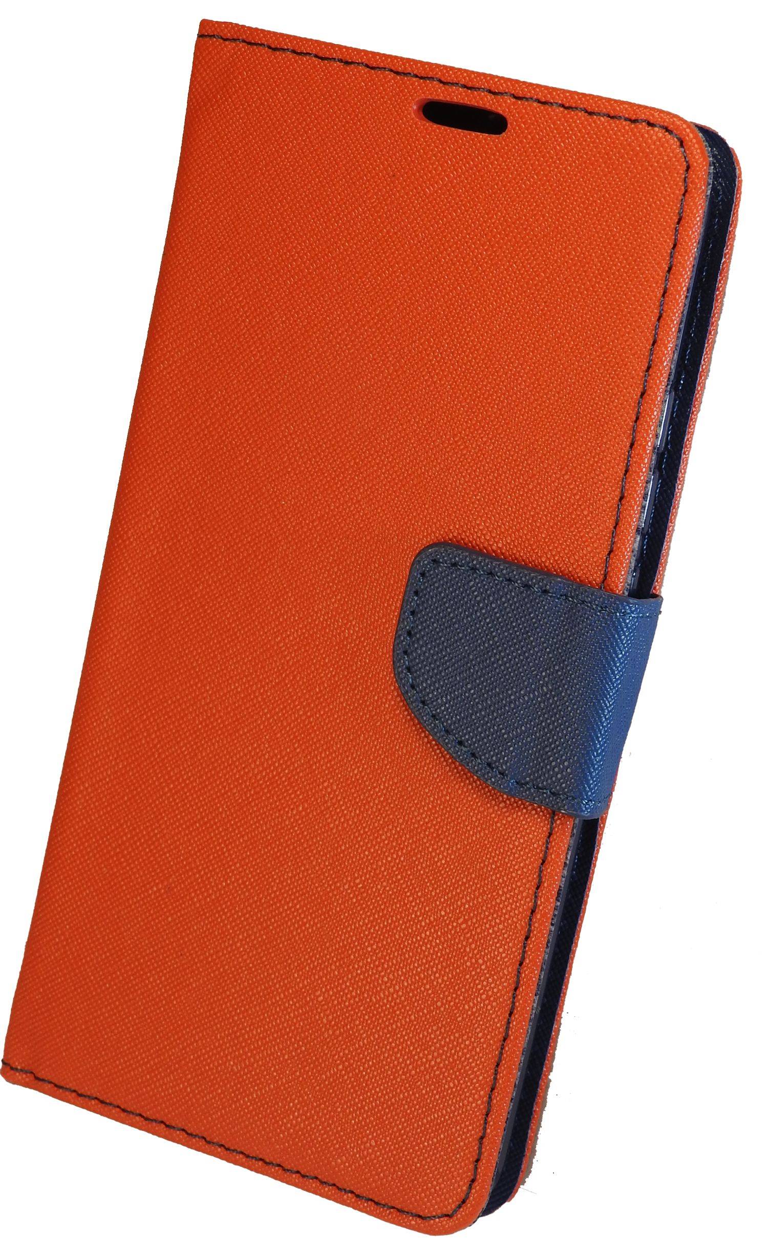 Buch Tasche "Fancy" kompatibel mit iPhone 14 Handy Hülle Schutzhülle mit Standfunktion, Kartenfach Rot-Blau