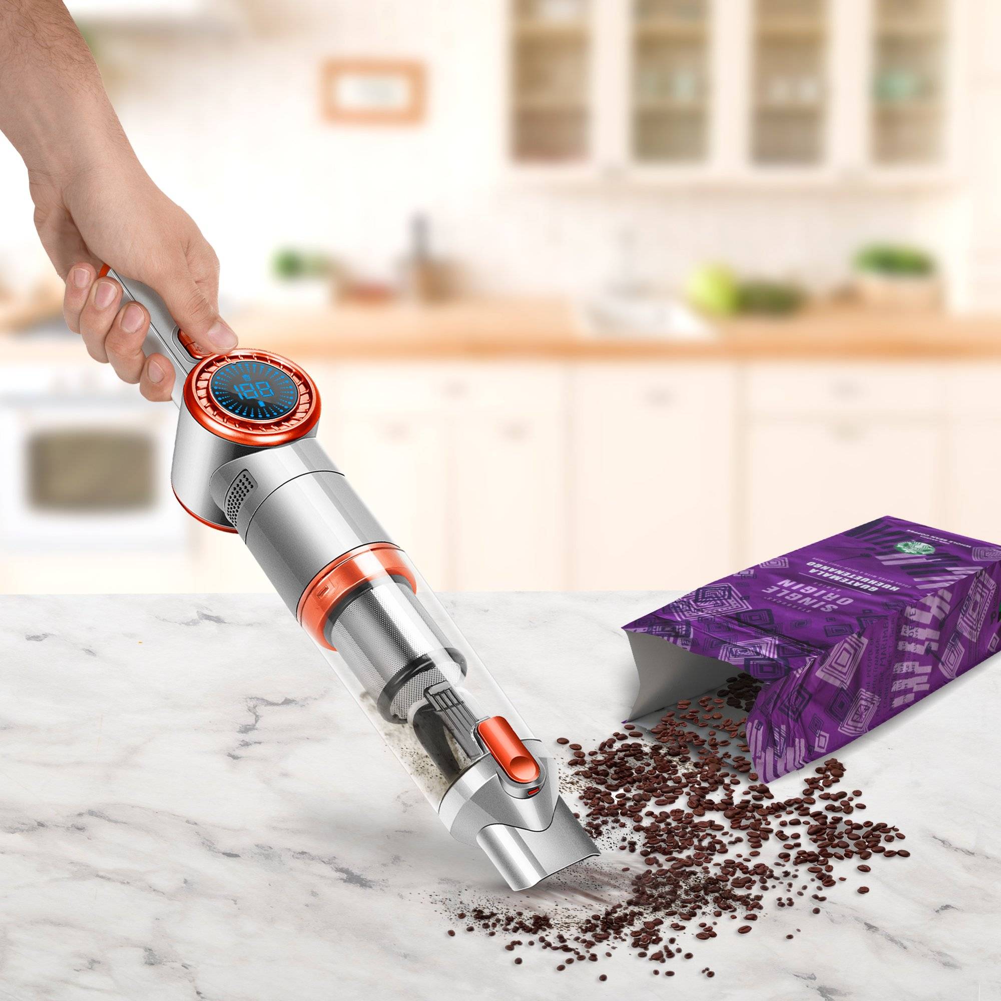 Akku Handstaubsauger extrem saugstark mit 15kpa, Akkustaubsauger mit Ladestation