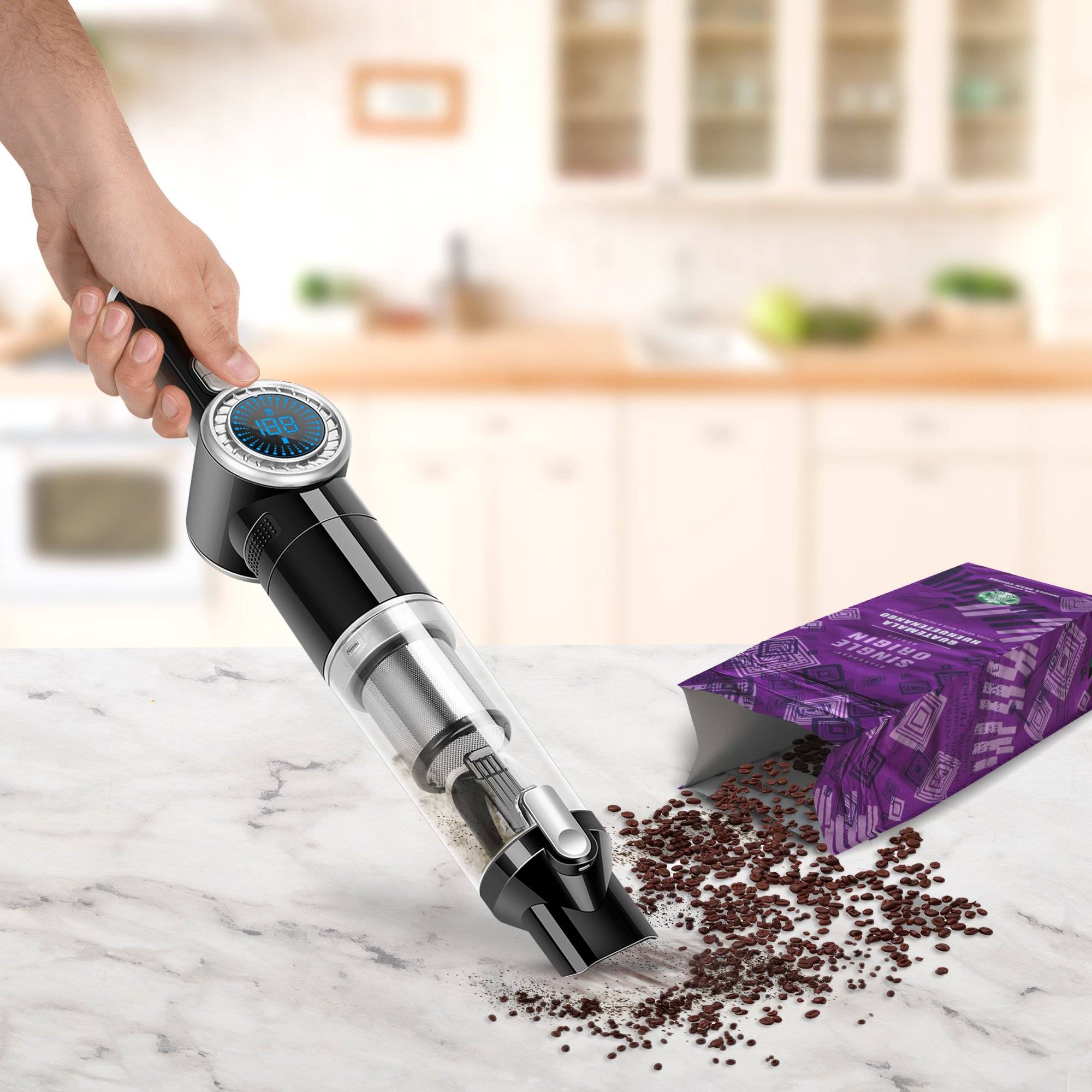 Akku Handstaubsauger extrem saugstark mit 15kpa, Akkustaubsauger mit Ladestation