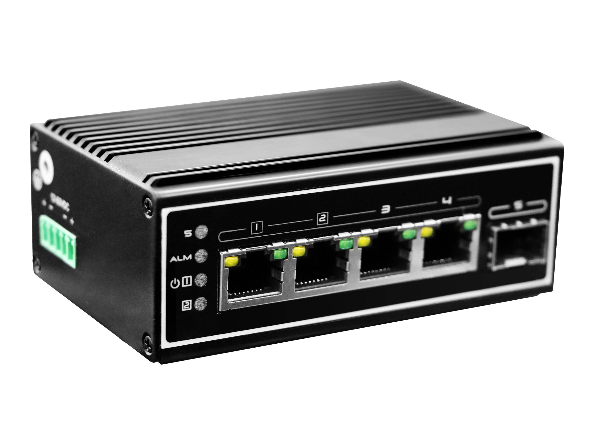 LevelOne IGP-0502 - Switch - -40 °C bis 75 °C - 4 x 10/100/1000 (PoE+) - + 1 x G
