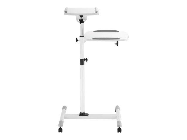 Manhattan Mobile Cart for Projectors and Laptops, Two Trays for Devices up to 10kg, Trays Tilt and Swivel, Height Adjust