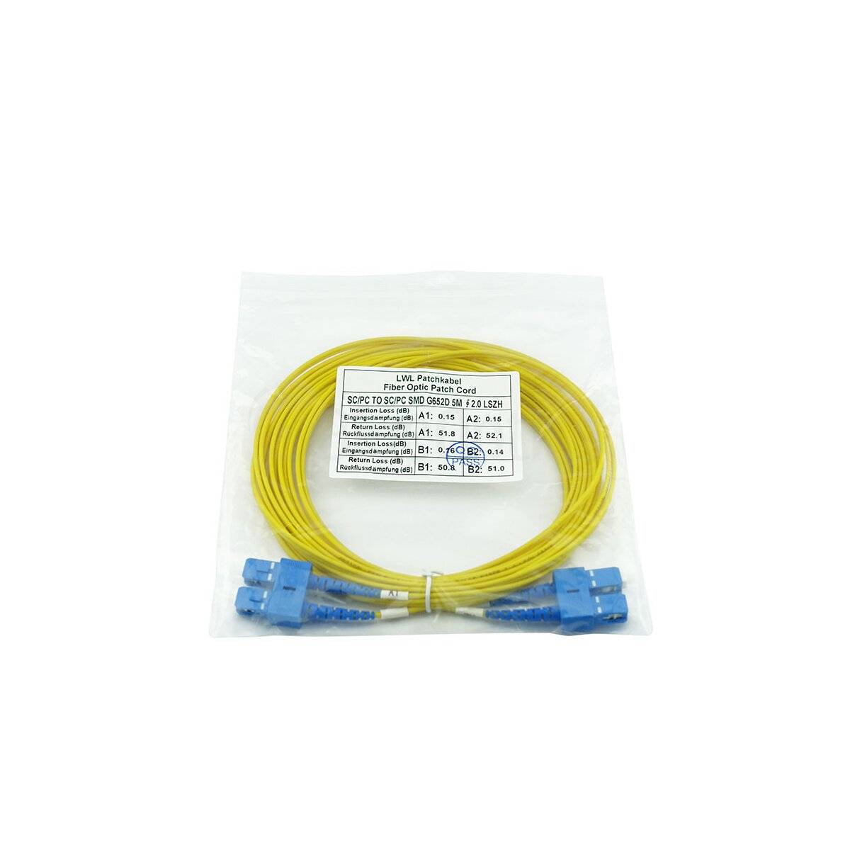 BlueOptics Duplex LWL Patchkabel SC-UPC/SC-UPC Singlemode 10 Meter