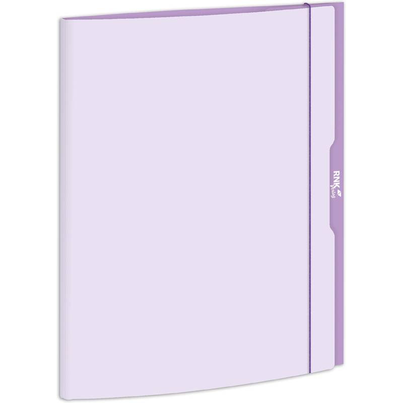 Eine hellviolette Mappe mit einem seitlichen Register, auf dem die Markenbezeichnung 'RMK' aufgedruckt ist.