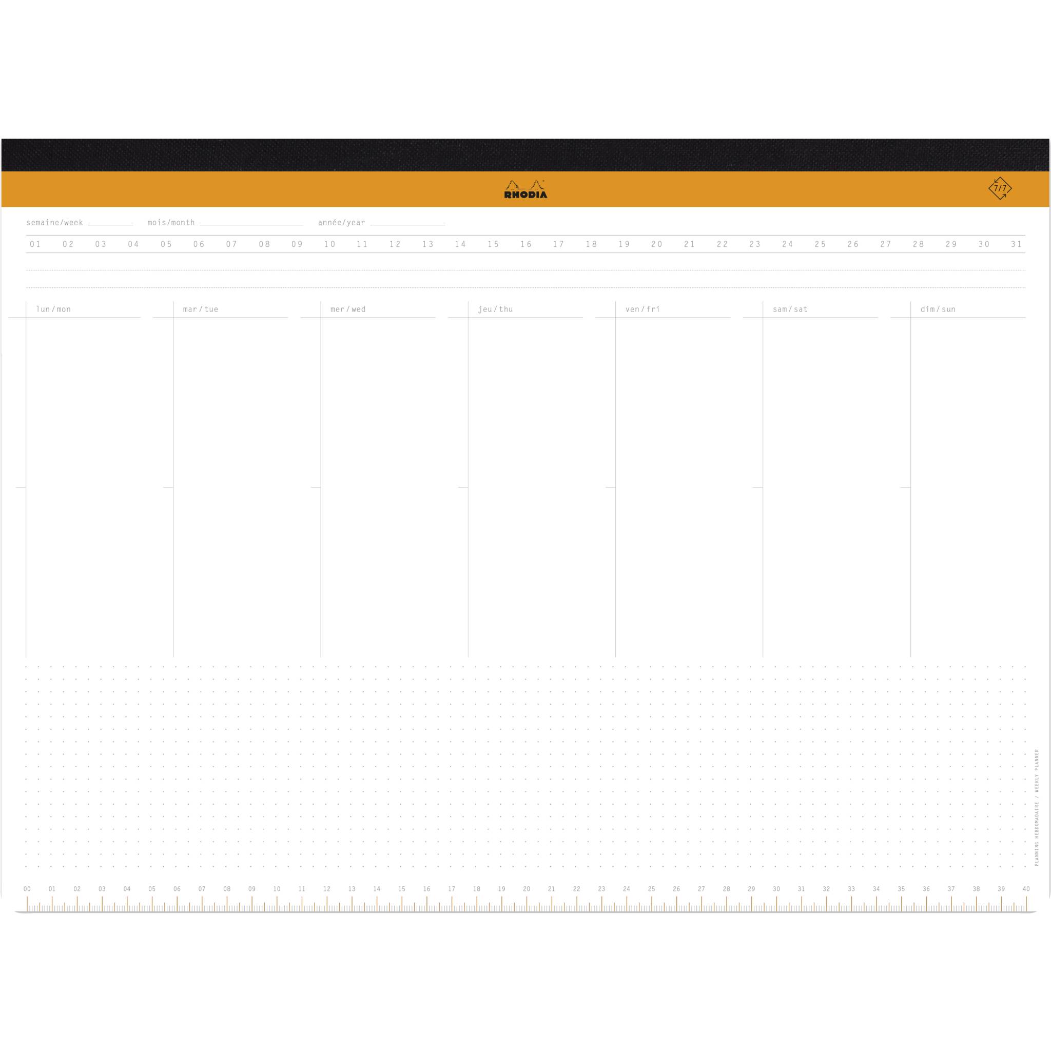 Rhodia Schreibunterlage A3 mit Wochenkalender Leinenrücken 60 Blatt - 194041C