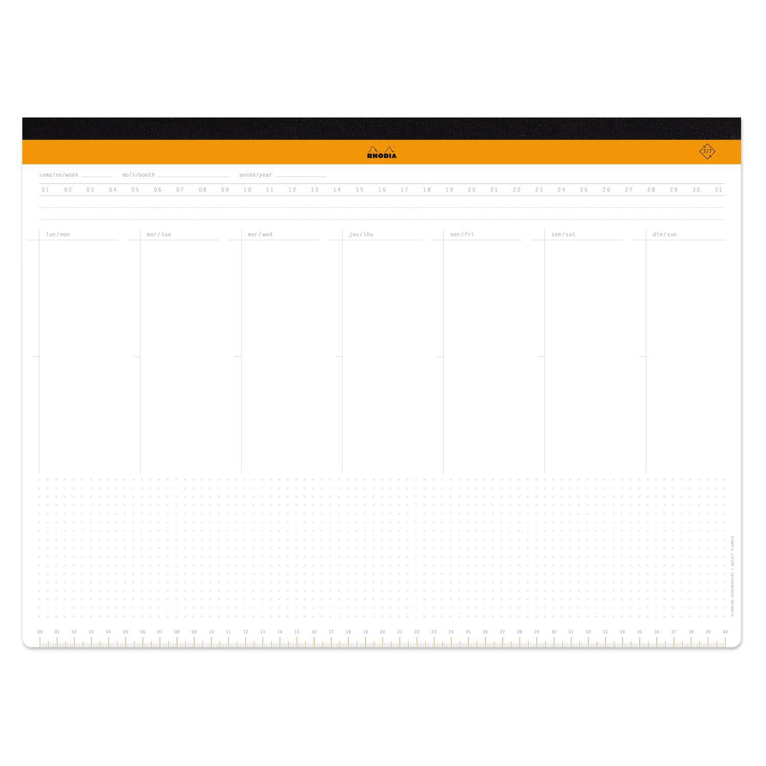 Rhodia Schreibunterlage A3 mit Wochenkalender Leinenrücken 60 Blatt - 194041C