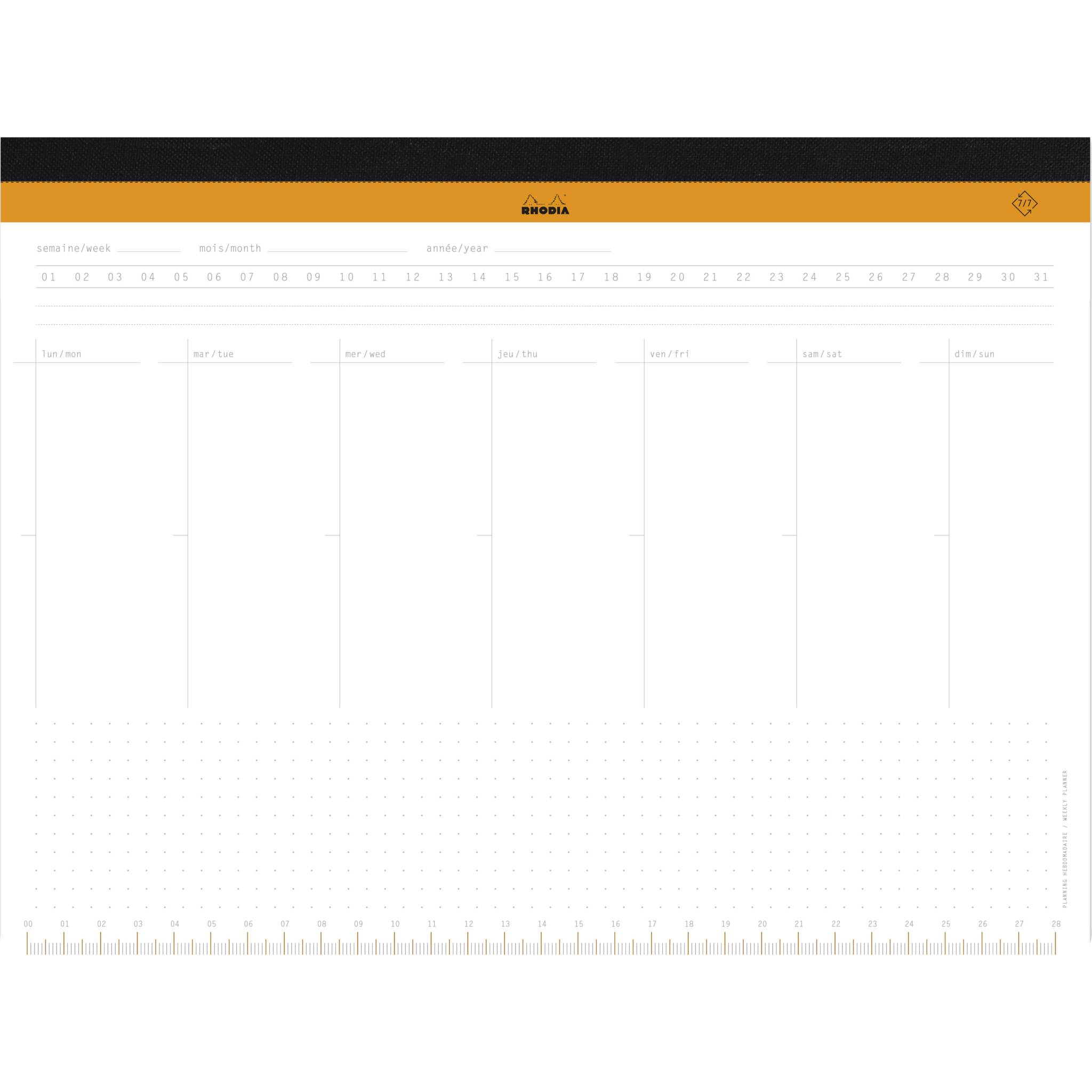 Rhodia Schreibunterlage A4+ mit Wochenkalender Leinenrücken 60 Blatt - 194040C