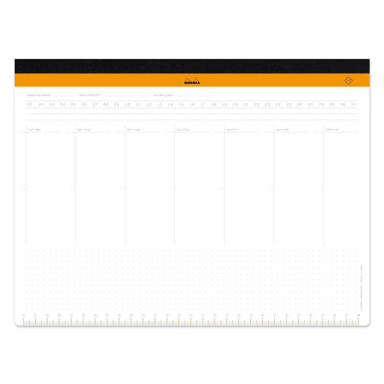 Rhodia Schreibunterlage A4+ mit Wochenkalender Leinenrücken 60 Blatt - 194040C