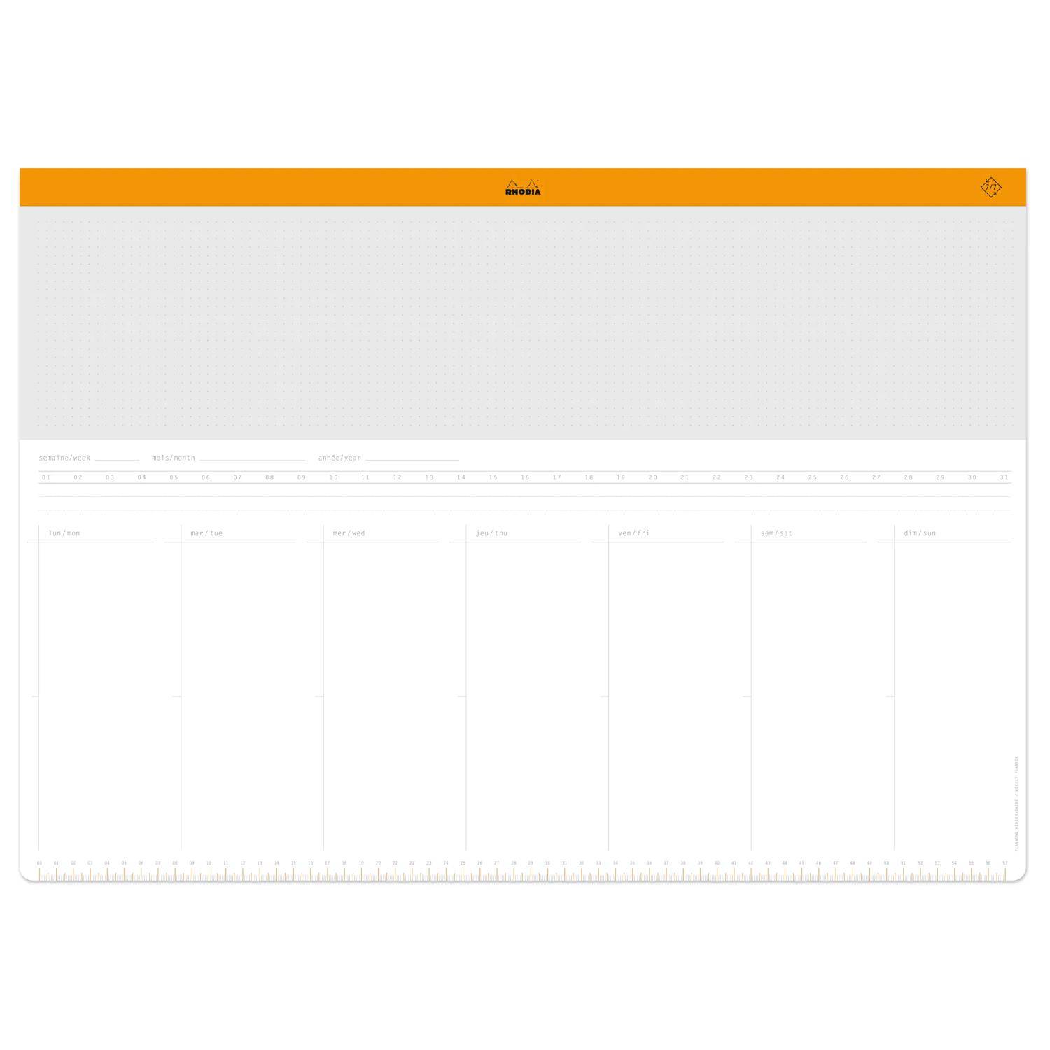 Rhodia Schreibunterlage A2 mit Wochenkalender Leinenrücken 30 Blatt - 194042C