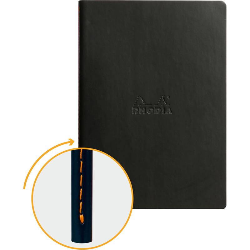 RHODIA Notizheft RHODIARAMA, DIN A5, liniert, schwarz