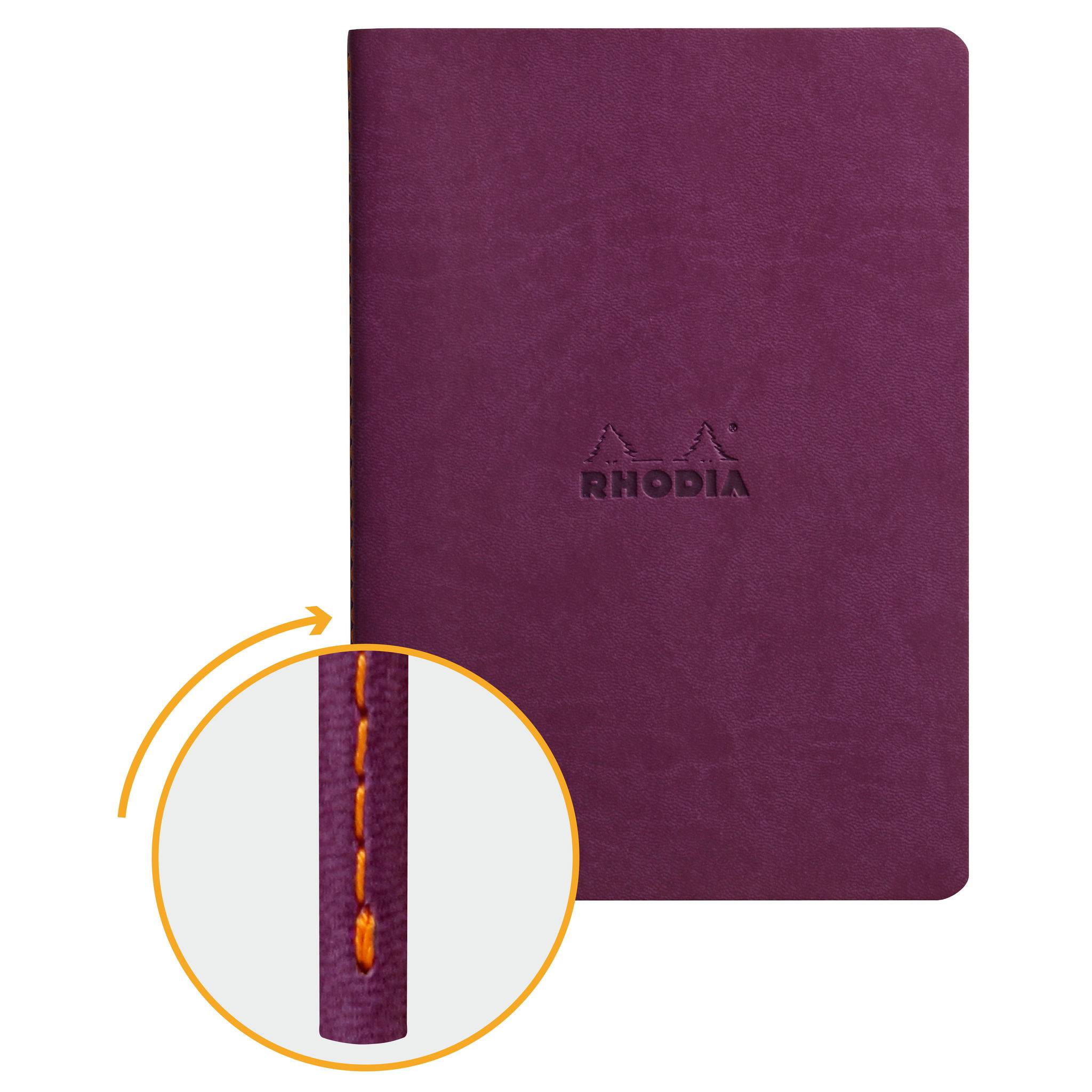 Rhodia Notizheft A5, 32 Bl liniert, Papier 90g elfenbein Violett 116410C