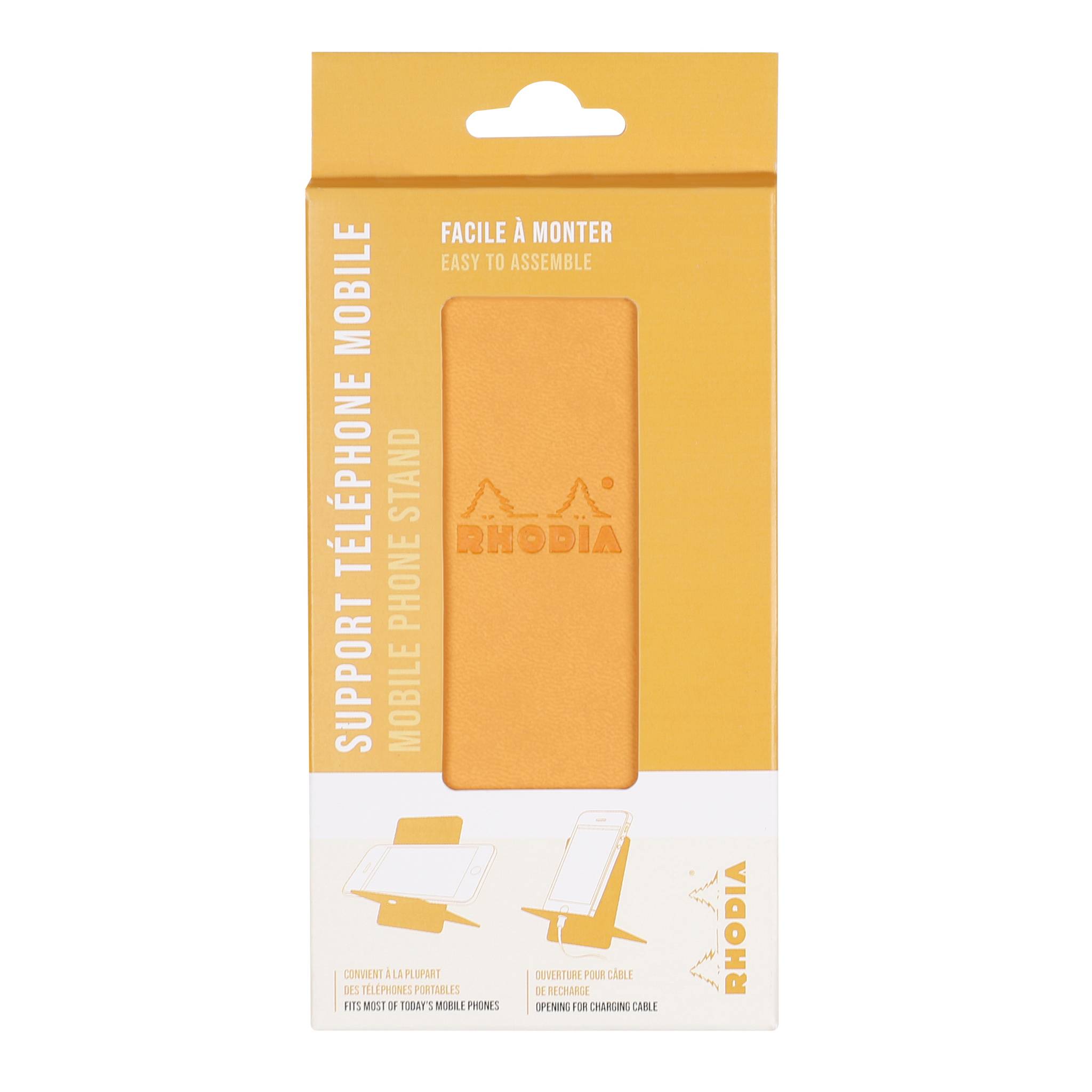 Rhodia Handyhalter italienischem Kunstleder 13x8x8,5 cm Orange 194433C