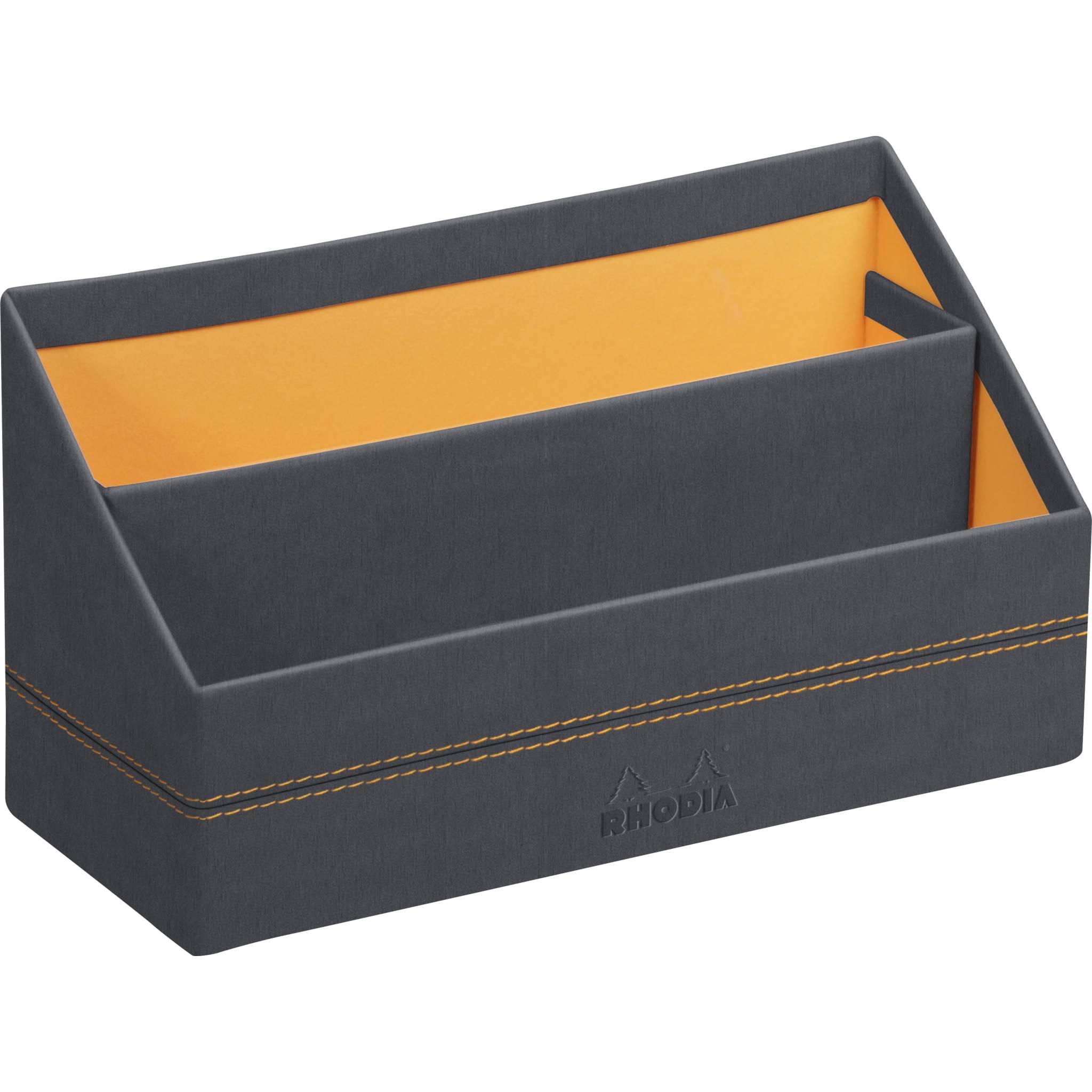 Rhodia Rhodiarama Briefständer aus Kunstleder, 25x10x14 cm - Titan 194602C