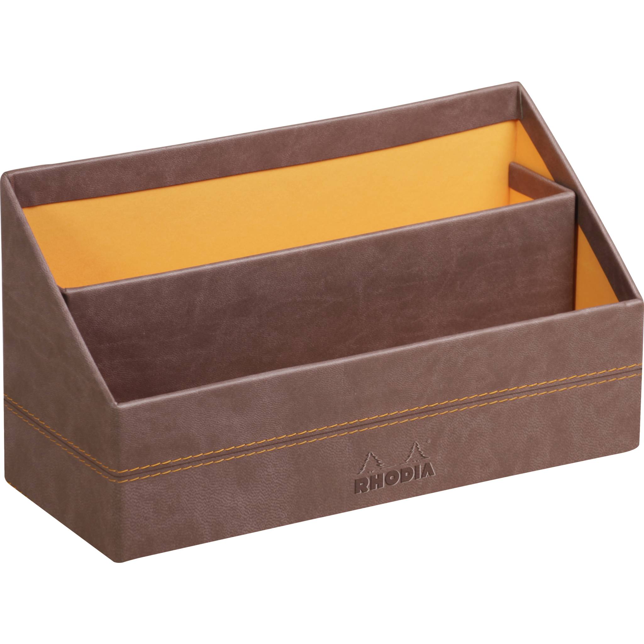 Rhodia Rhodiarama Briefständer Kunstleder, 25x10x14 cm Schokoladenbraun 318843C