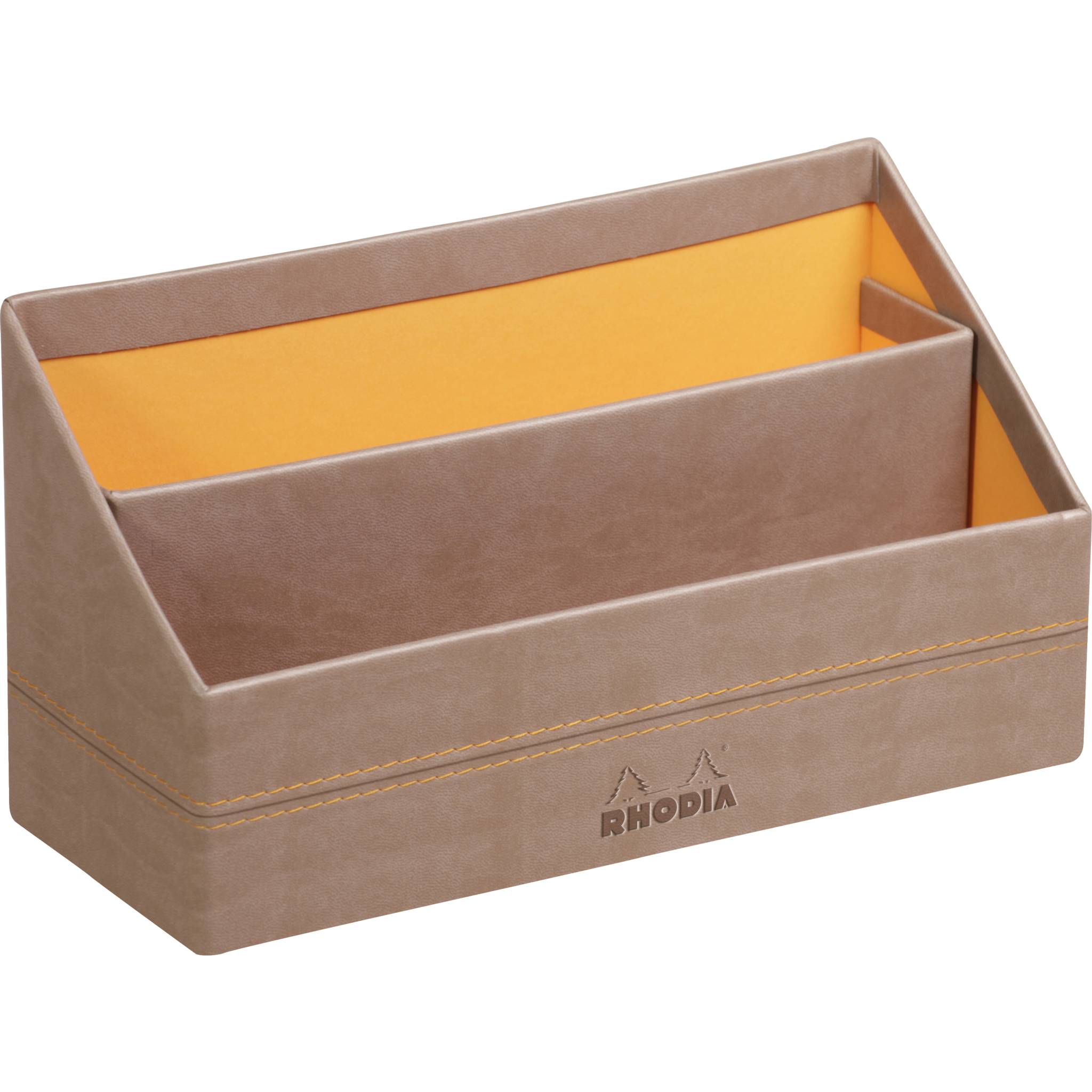 Rhodia Rhodiarama Briefständer aus Kunstleder, 25x10x14 cm - Taupe 318844C
