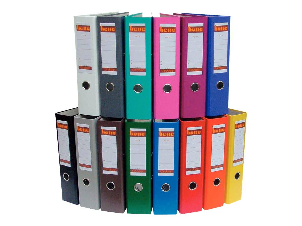 bene No1 POWER Ordner farbsortiert Kunststoff 8,0 cm DIN A4, 20 St.