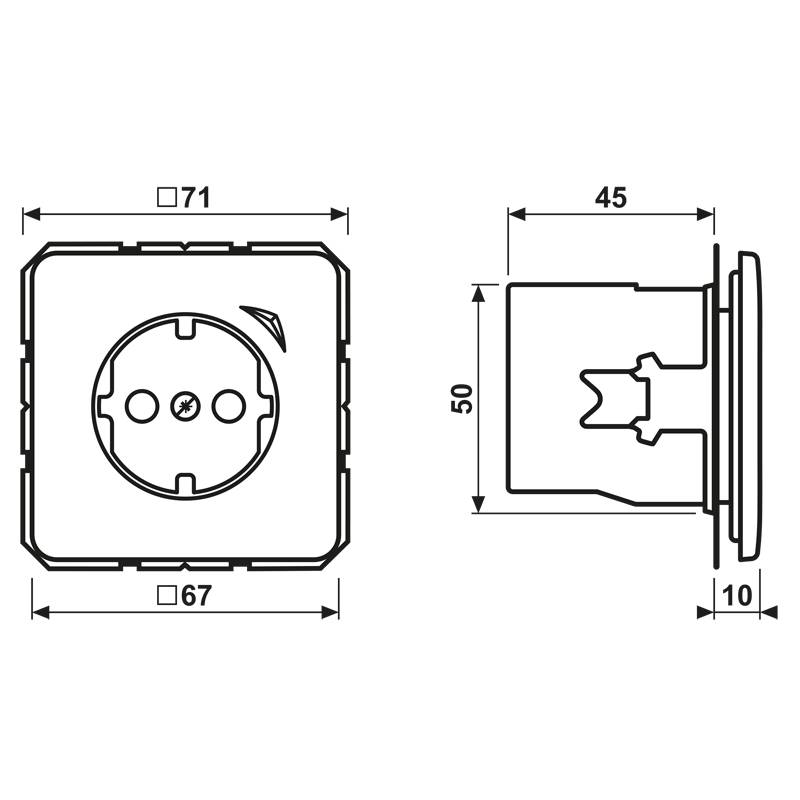 Jung SCHUKO Steckdose 16 A 250V BT CD 1521 S LG