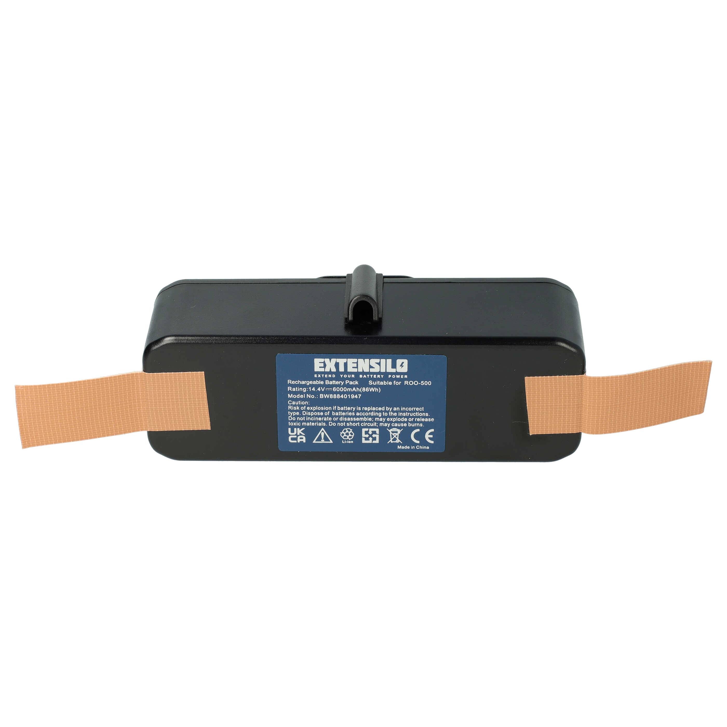 Eine schwarze Batterie mit einem blauen Etikett, auf dem 