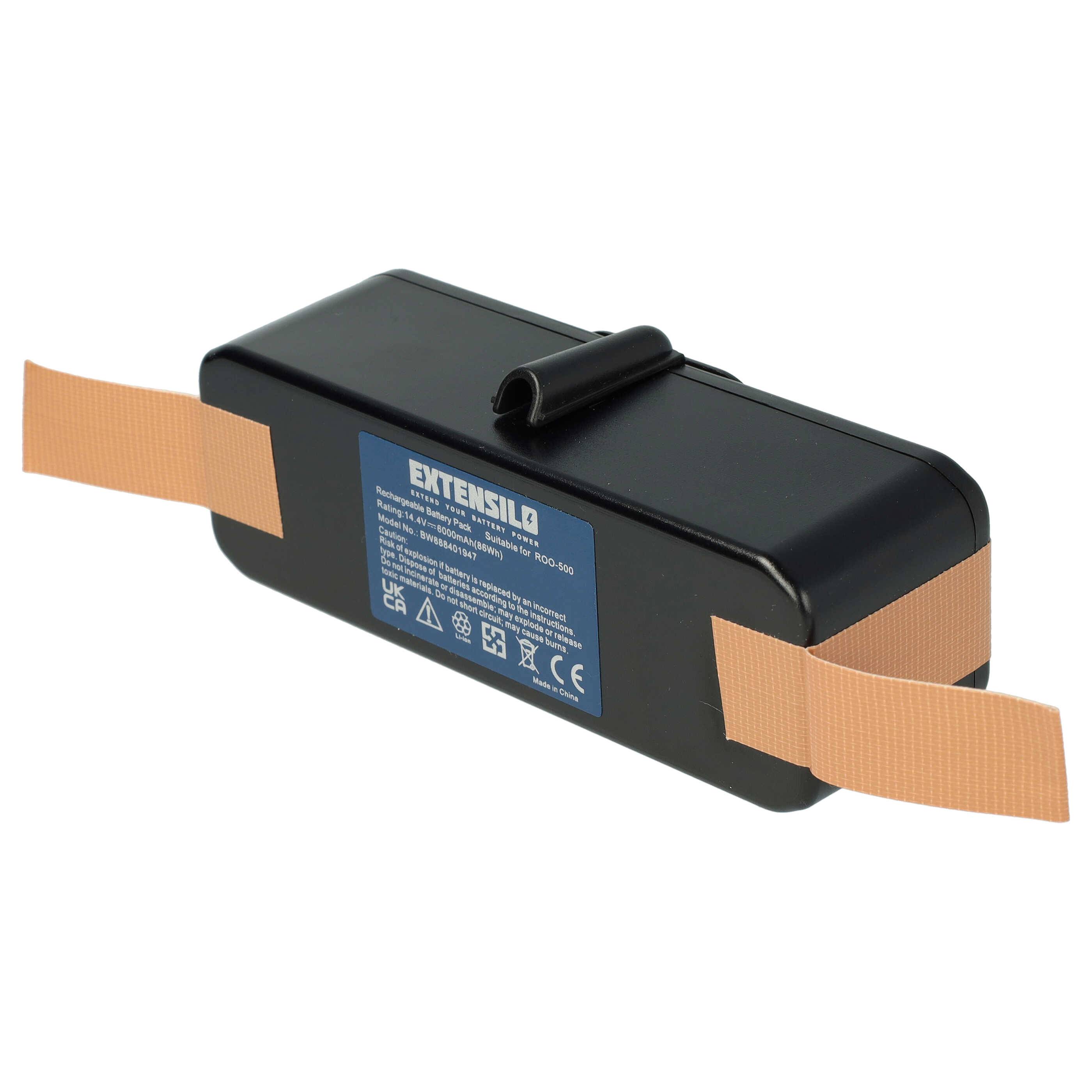 EXTENSILO Akku kompatibel mit iRobot Roomba 532, 500 APS, 500, 510, 520, 534, 535, 505, 530, 531, 521 Staubsauger (6000 mAh, 14,4 V, Li-Ion)