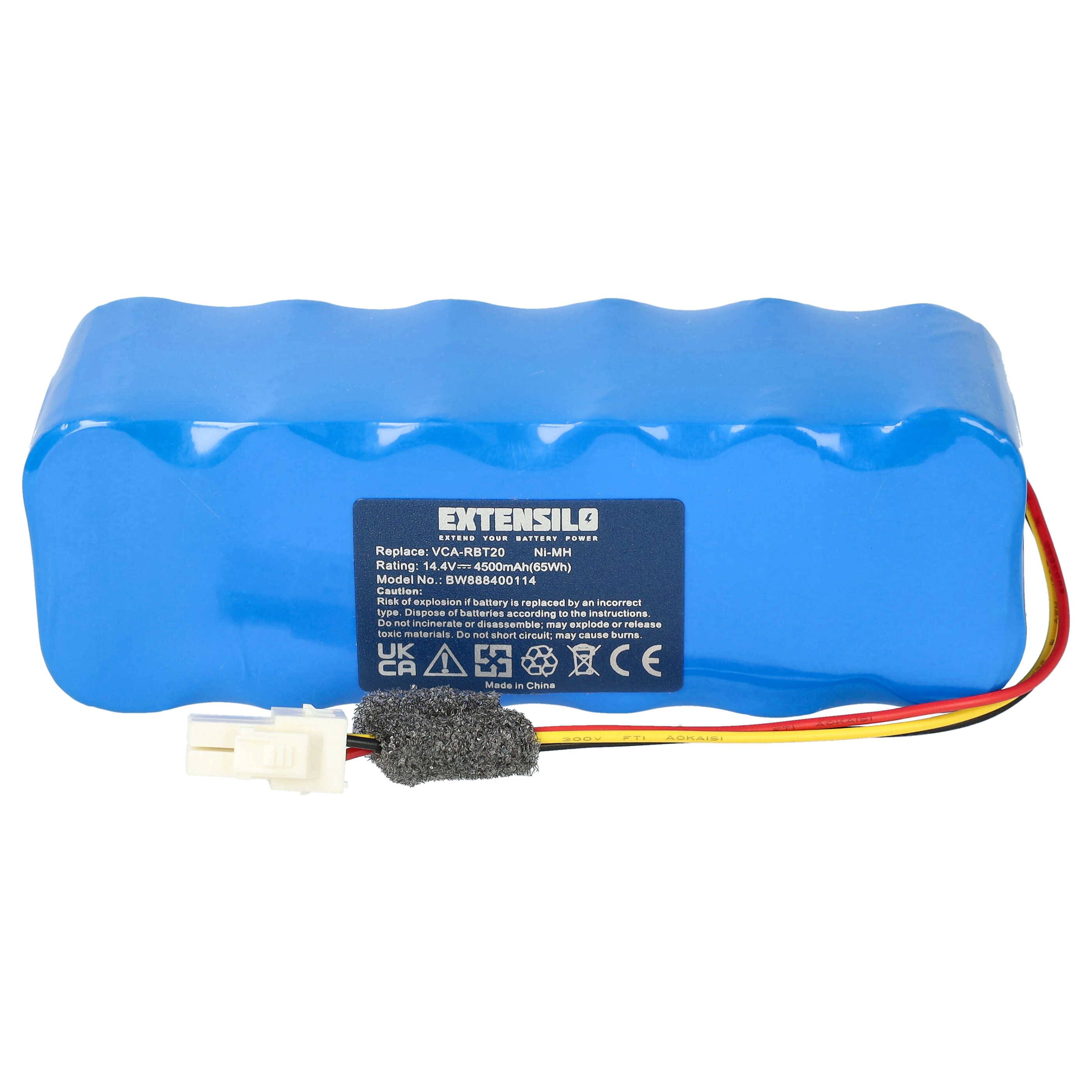 EXTENSILO Akku kompatibel mit Samsung Navibot Airfresh SR8F30, SR8F31, SR8F40, SR8F51 Staubsauger (4500 mAh, 14,4 V, NiMH)