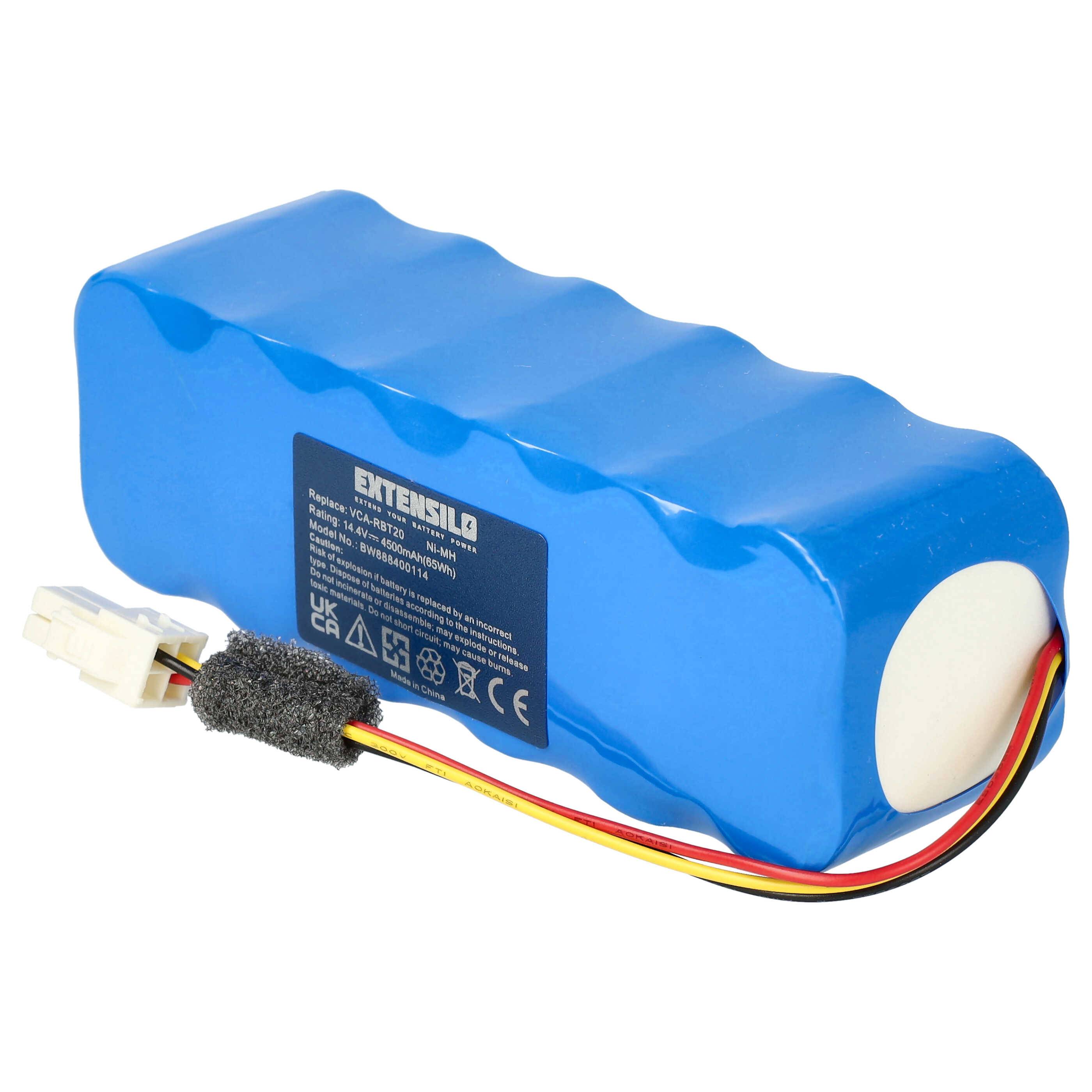 EXTENSILO 1x Akku kompatibel mit Samsung Navibot SR8896, SR8897, SR8898, SR8990, SR8895, SR8895 Silencio Staubsauger (4500 mAh, 14,4 V, NiMH)