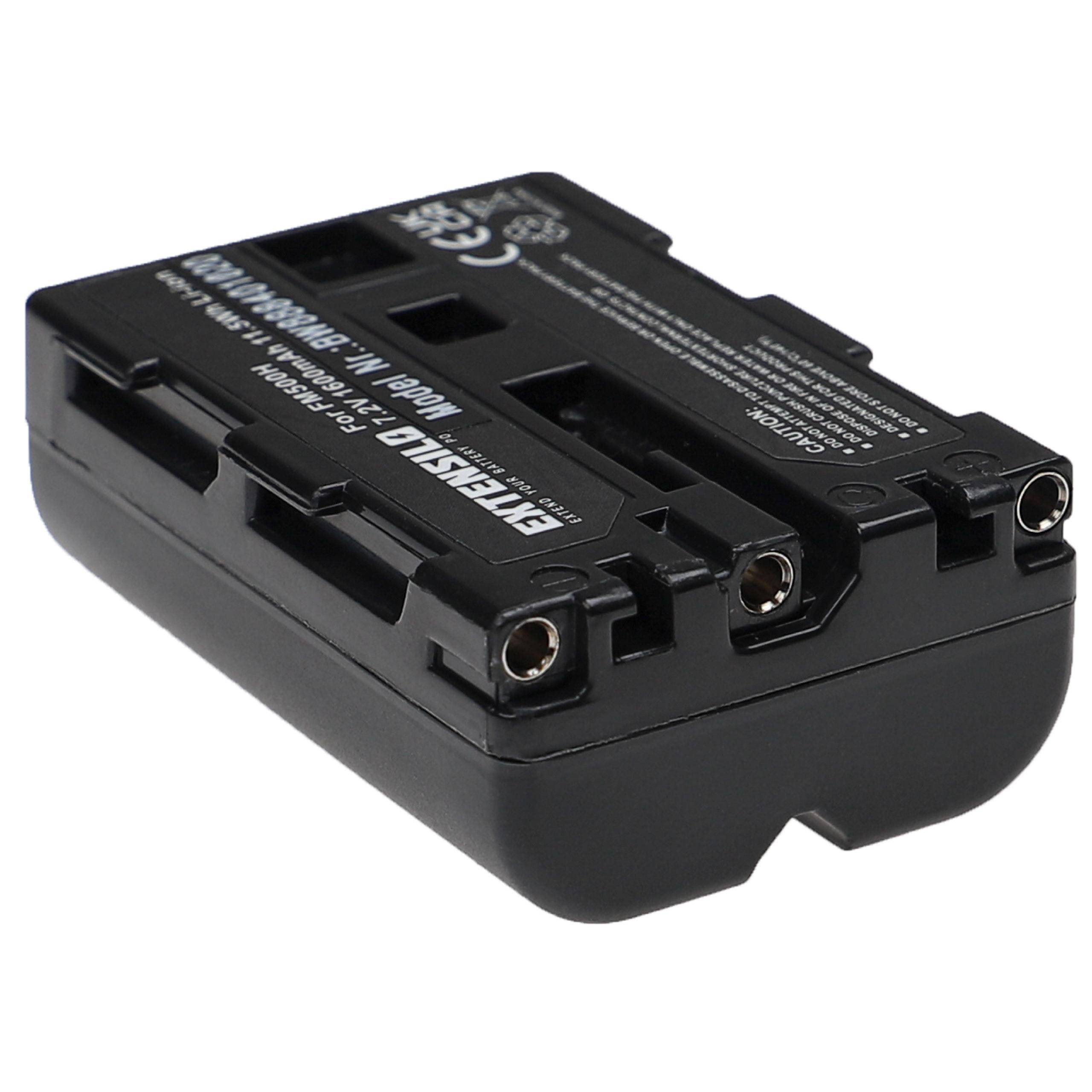EXTENSILO 2x Akku Ersatz für Sony NP-FM500H | für Kamera (1600 mAh, 7,2 V, Li-Ion)