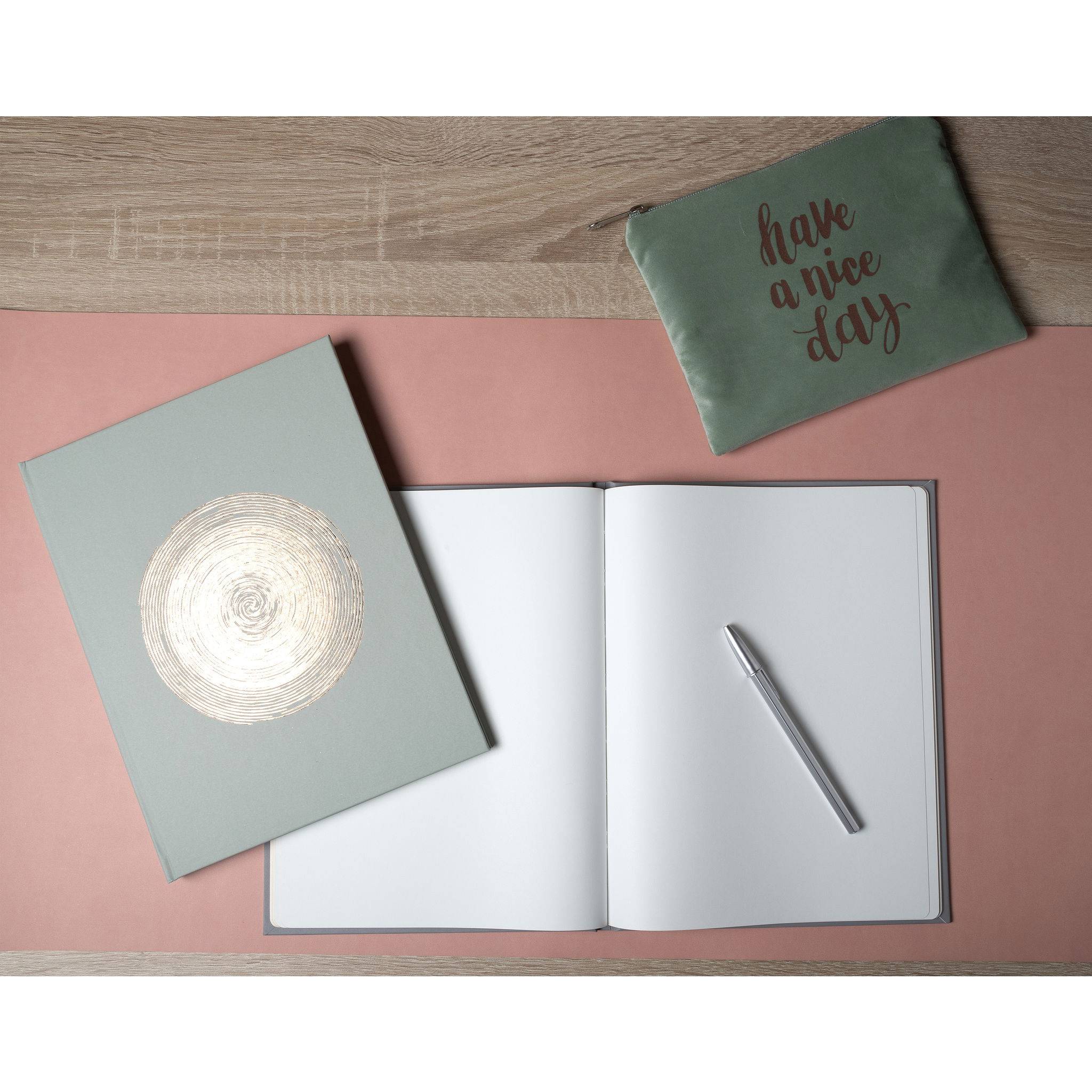 Exacompta Gästebuch 100 Seiten gold, 27x22cm, Ellipse Grün - Grün - 47982E