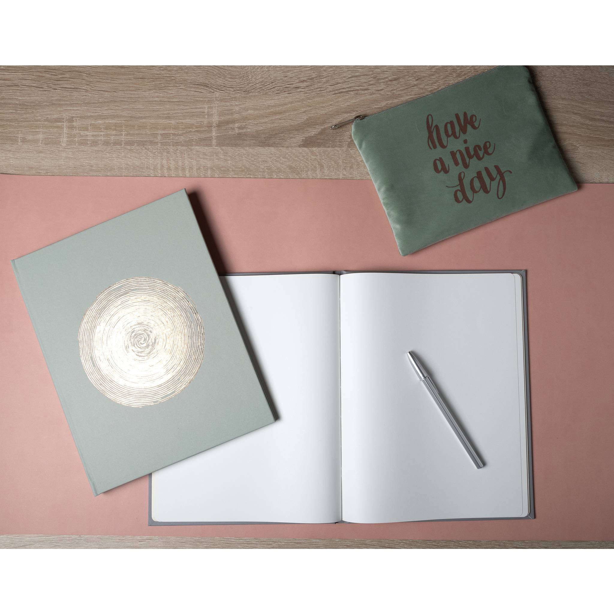 Exacompta Gästebuch 100 Seiten gold, 27x22cm, Ellipse Grün - Grün - 47982E