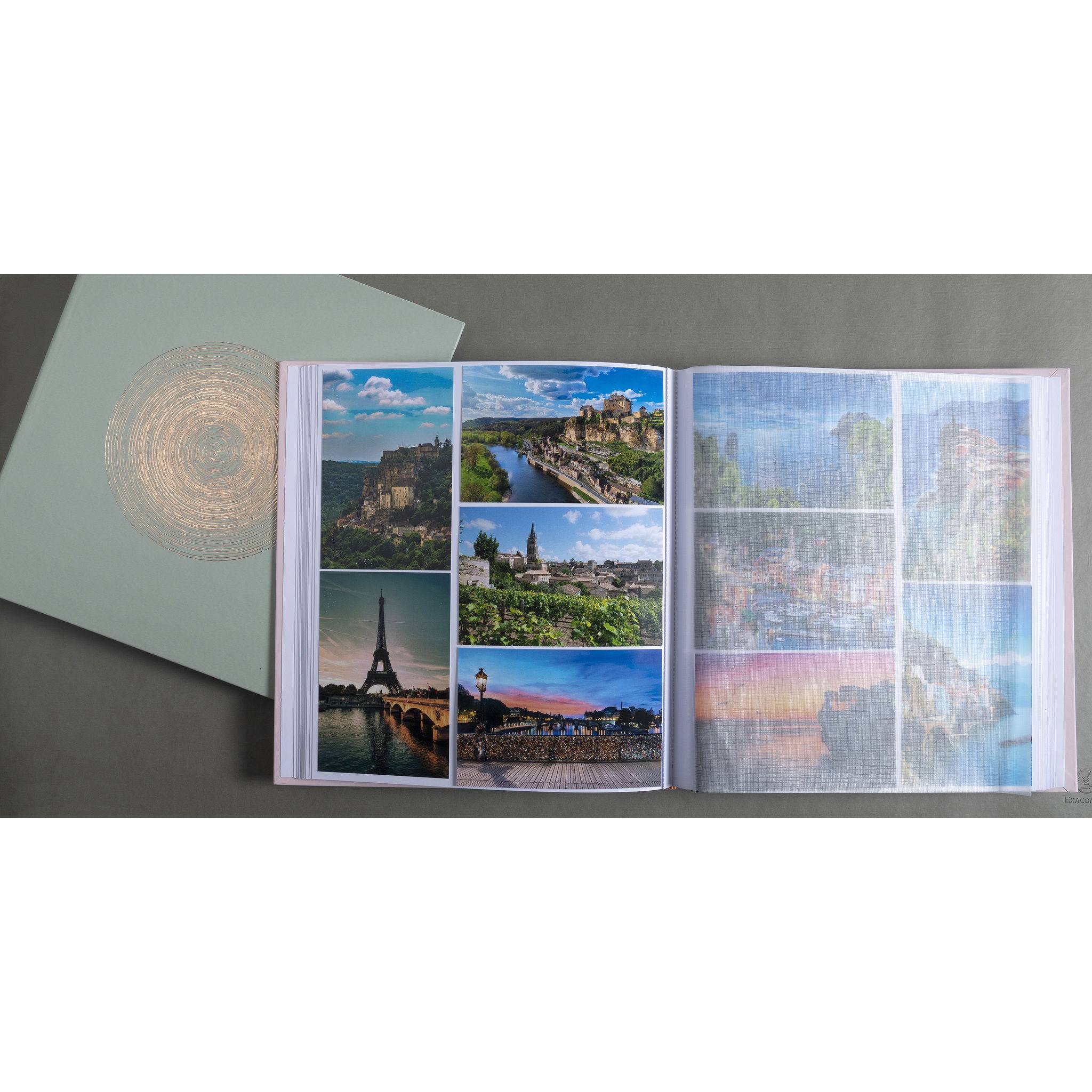 Exacompta Fotoalbum 60 Seiten weiß, 29x32cm, Ellipse grau - Grün - 16263E