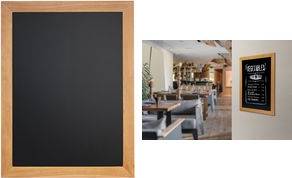 Securit Kreidetafel UNIVERSAL, mit Holzrahmen, teak Rahmen aus lackiertem Hartholz, Rahmenprofil glatt,