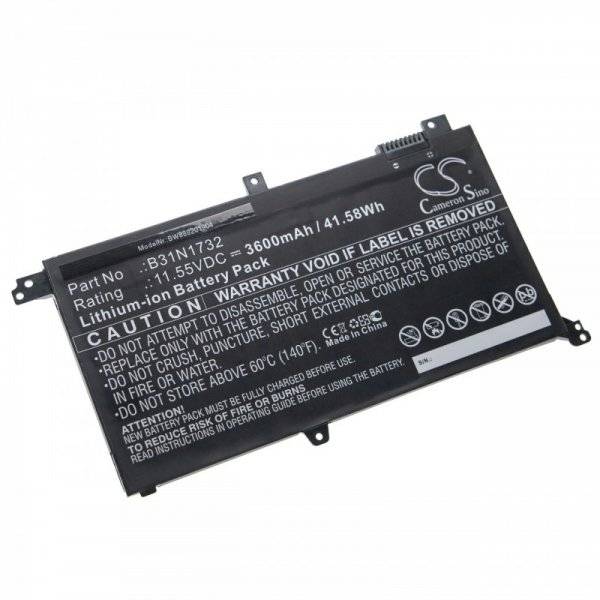 Notebook-Akku 3600mAh 11,55V Li-Ion als Ersatz für Asus 0B200-02960000, 0B200-02960400, B31N1732