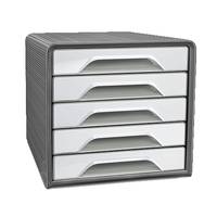 CEP Office Solution Schubladenbox Smoove lichtgrau 1071116361 DIN A4 mit 5 Schubladen