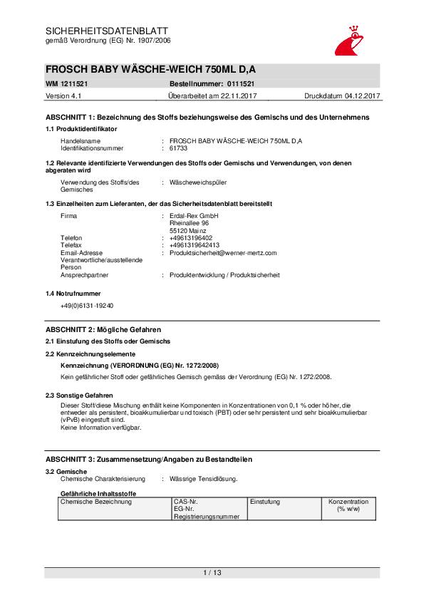 Frosch Baby Wäsche-Weich 11521 750ml