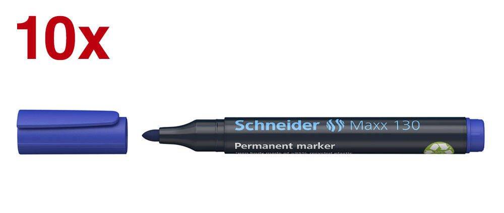 Schneider Schreibgeräte 10 Schneider Maxx 130 Permanentmarker blau 1.0 - 3.0 mm