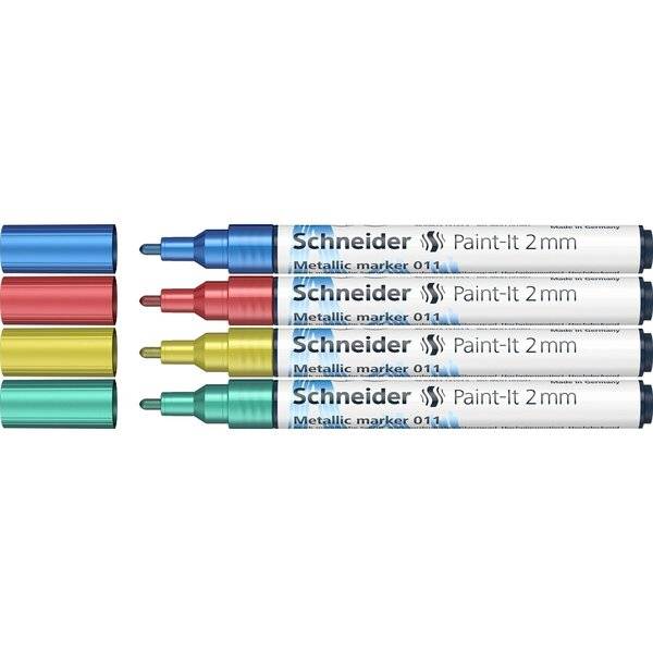 Metallicmarker Paint-It 011 2mm Karton-Etui Set2 4 Stück sortiert