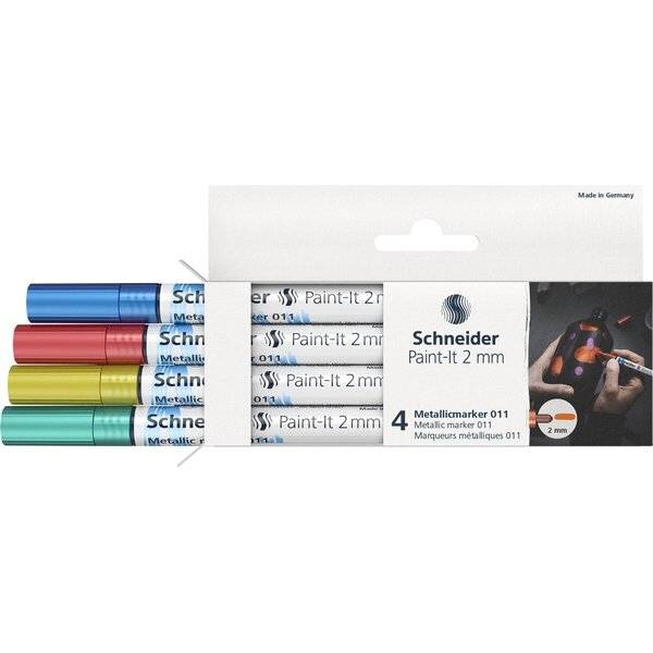 Metallicmarker Paint-It 011 2mm Karton-Etui Set2 4 Stück sortiert