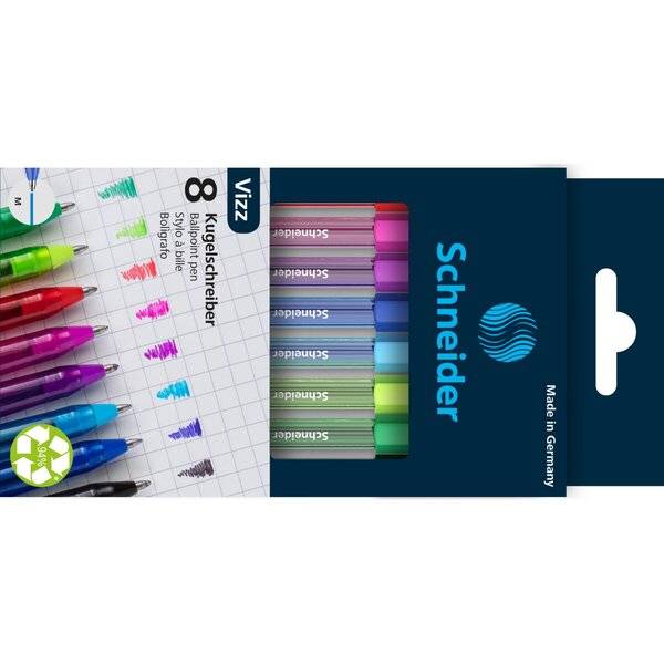 Kugelschreiber Vizz M sortiert Karton-Etui 8 Stück mit