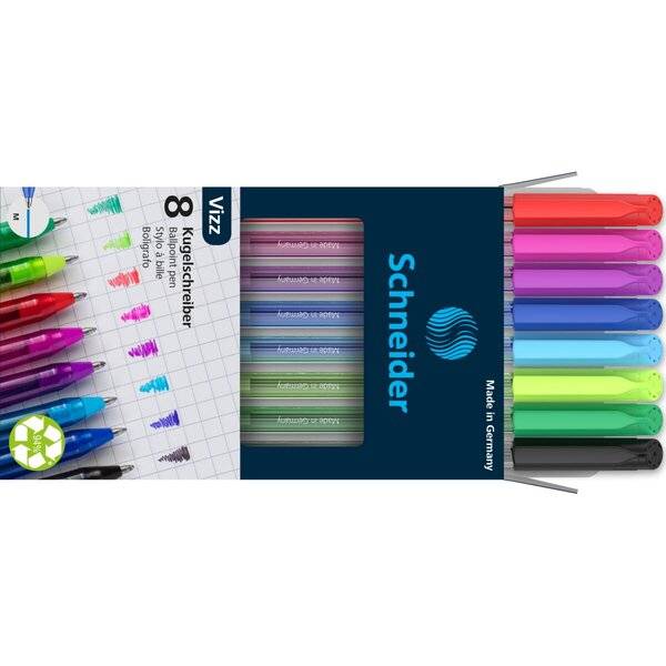 Kugelschreiber Vizz M sortiert Karton-Etui 8 Stück mit