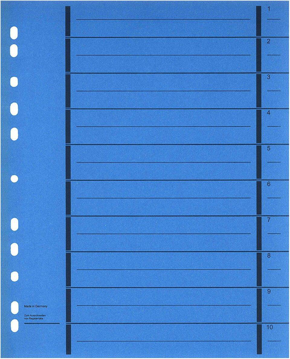 Wekre 50 Trennblätter blau