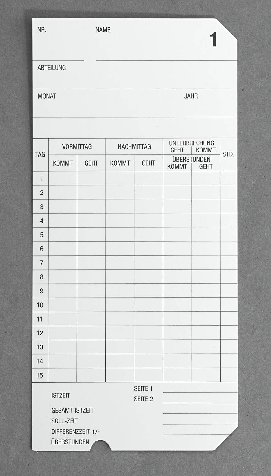 Bürk Mobatime 500 BÜRK MOBATIME Stempelkarten Typ 2 - 6