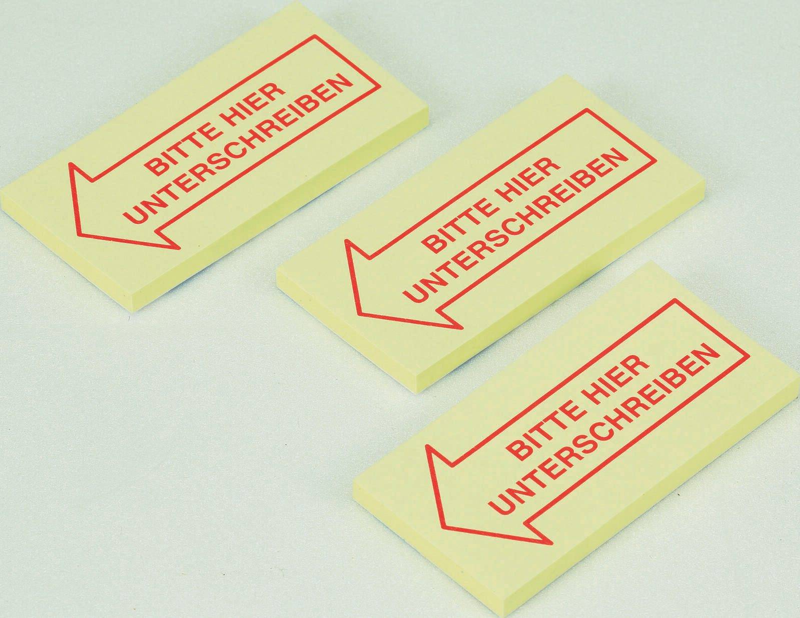 inFO Haftmarker gelb"BITTE HIER UNTERSCHREIBEN" 3x 50 Streifen