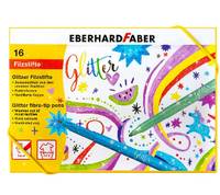 Eberhard Faber Fasermaler Glitter 16 Stueck Mehrfarbig - Gold; Schwarz; Blau; Gr