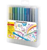 Eberhard Faber Fasermaler Glitter 24 Stueck Mehrfarbig - Gold; Schwarz; Blau; Br