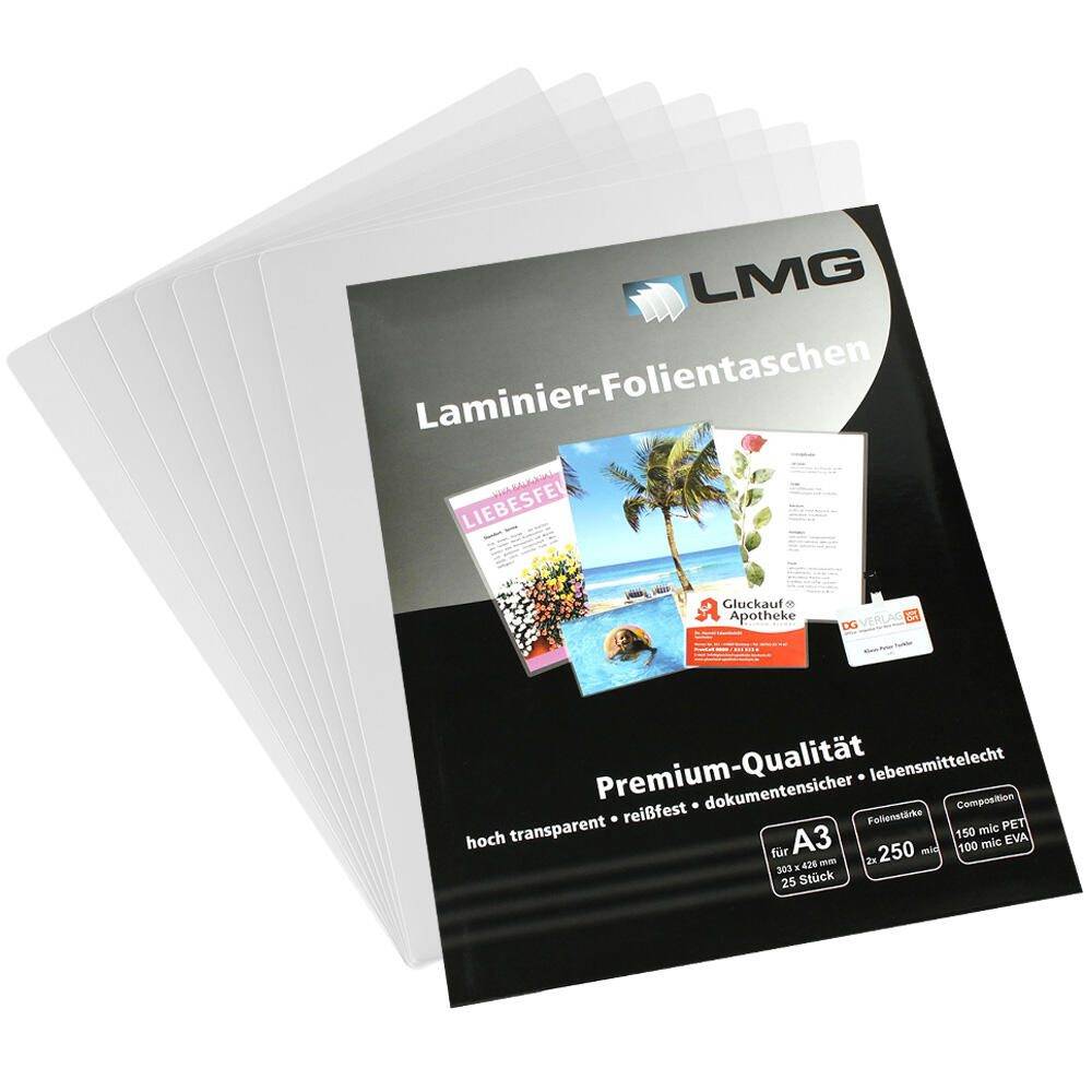 LMG Signaltechnologie 25 LMG Laminierfolien glänzend für A3