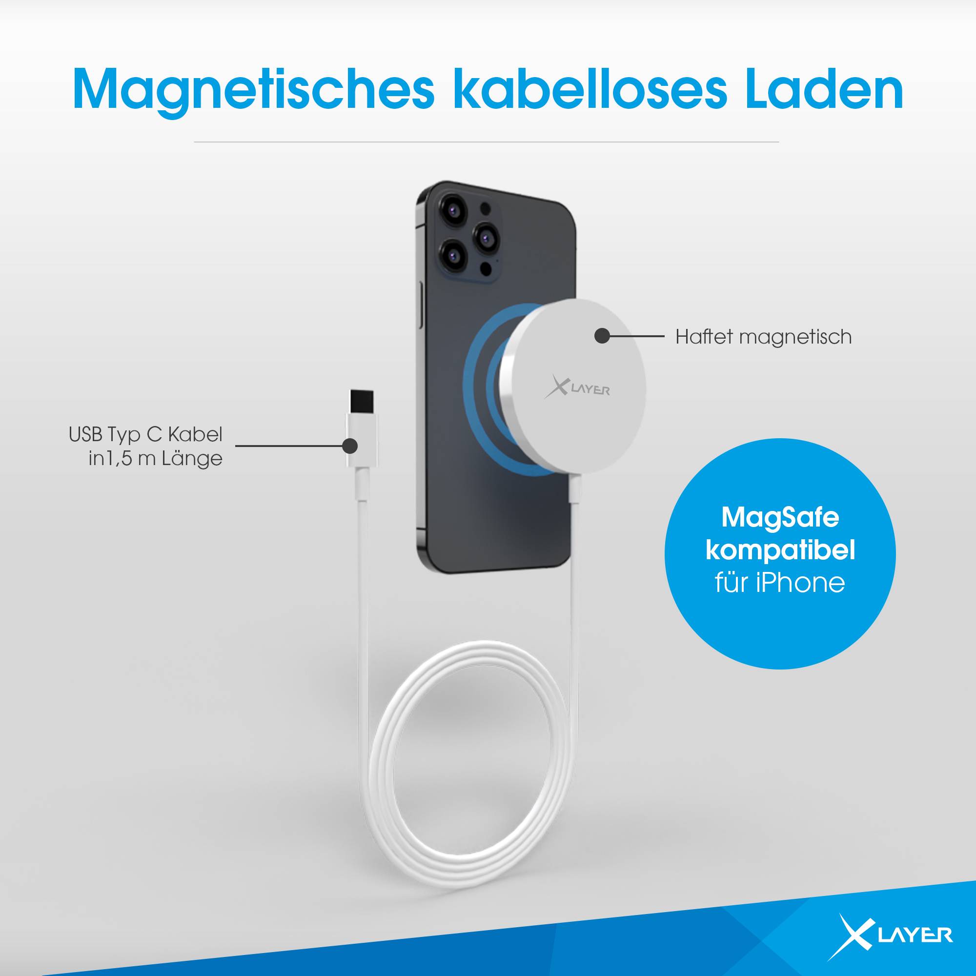 XLayer MagFix Pro Wireless Charging Pad 15W Weiß