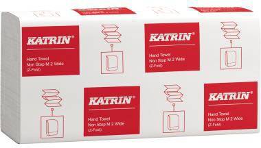 Katrin Handtuchrolle Non-Stop M 2er breite Papierhandtuchrolle im Bundle mit rot-weißer Verpackung