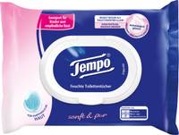 Tempo Sanft & Pure Parfümfreien - Weiß - Toilette - Pack à 42 Tücher