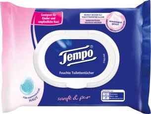 Feuchtes Toilettenpapier Sanft & Pur 1-lagig 42 Tücher