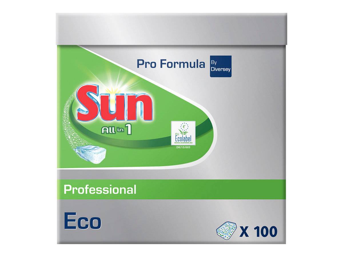 DIVERSEY - Sun Professional All in 1 Eco - Reiniger - Tablette - 20 g - professionell - weiß (Packung mit 100)