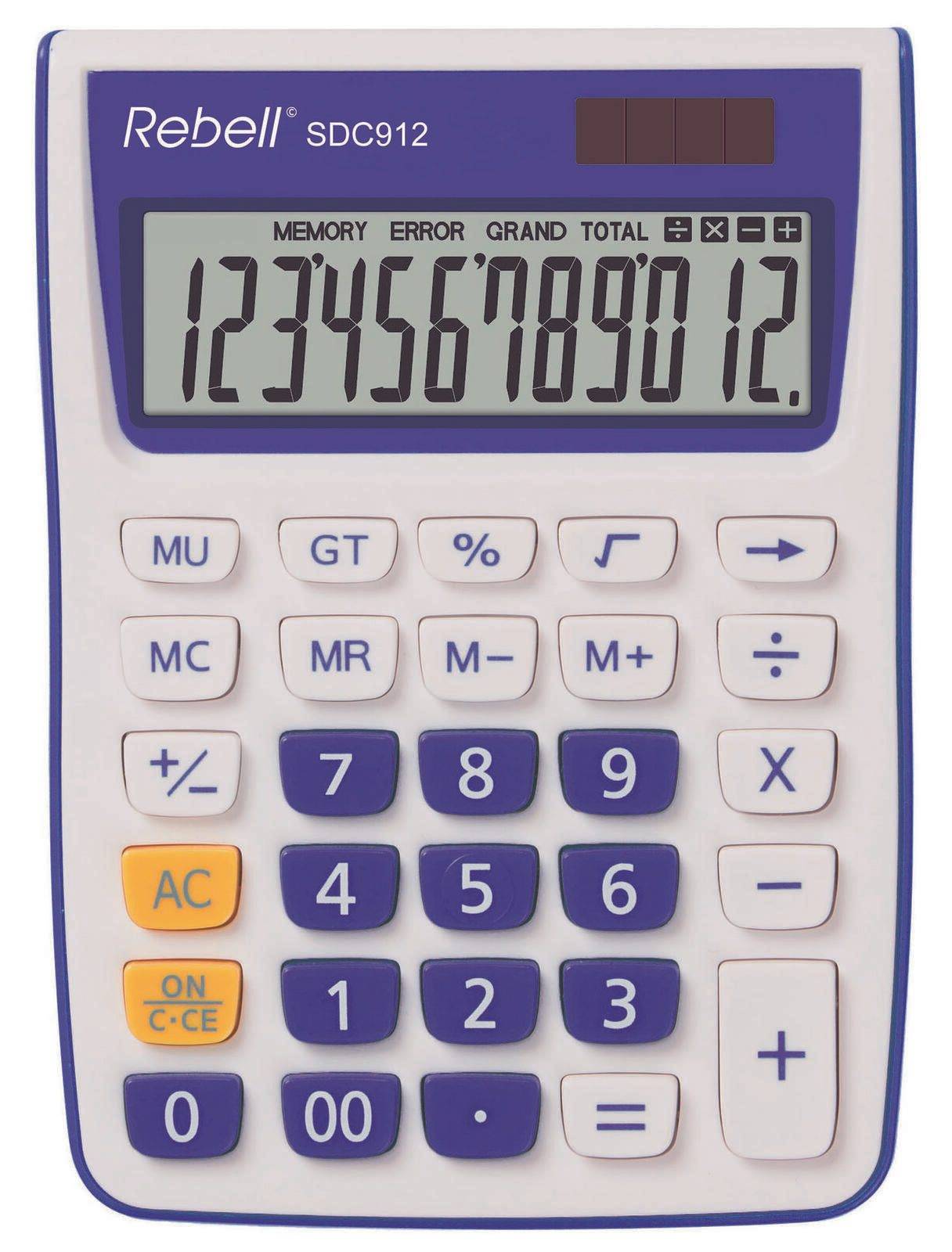 Rebell SDC912 - Desktop - Einfacher Taschenrechner - 12 Ziffern - 1 Zeilen - Batterie/Solar - Violett