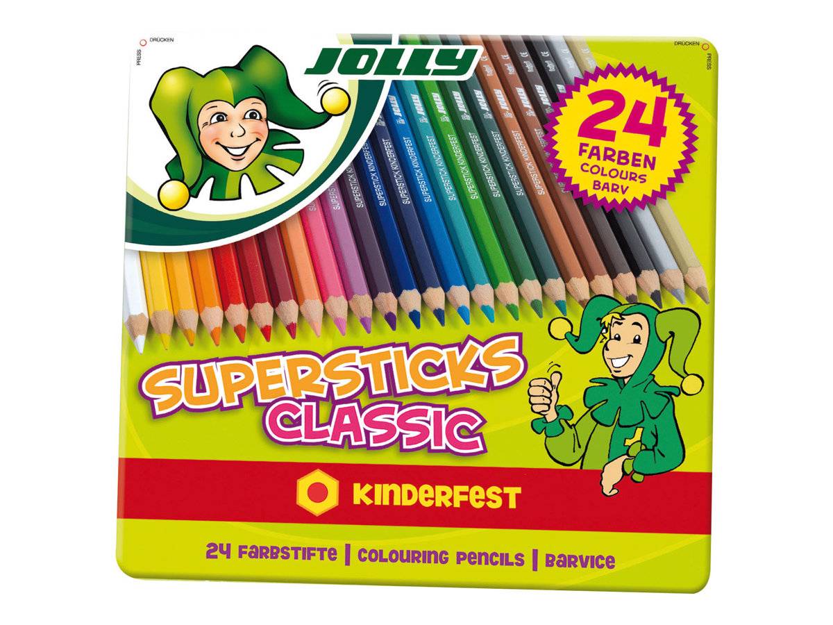 SAX - JOLLY Supersticks CLASSIC KINDERFEST - Farbstift - gemischte Farben (Packung mit 24)